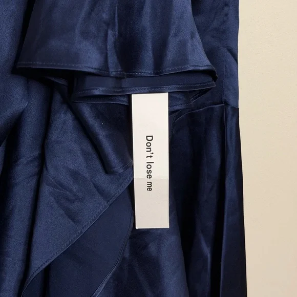 Reformation Katelyn Silk Dress in Navy - Picture 10 of 10